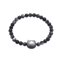 Silver Sheen Obsidian Bracelet