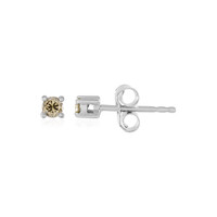 I3 Champagne Diamond Silver Earrings