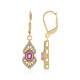 Unheated Ceylon Pink Sapphire Silver Earrings