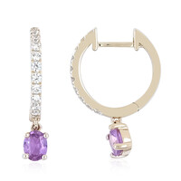 9K Ceylon Purple Sapphire Gold Earrings