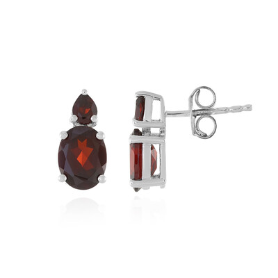 Mozambique Garnet Silver Earrings