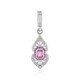 Unheated Ceylon Pink Sapphire Silver Pendant