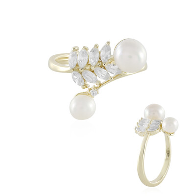 9K White Freshwater Pearl Gold Ring (de Melo)