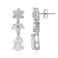 White Topaz Silver Earrings