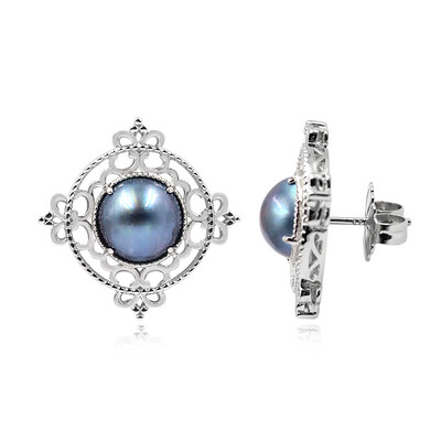 Mabe Pearl Silver Earrings (Dallas Prince Designs)