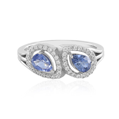 Unheated Ceylon Blue Sapphire Silver Ring