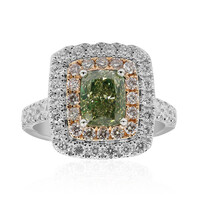 18K SI1 Green Diamond Gold Ring (CIRARI)