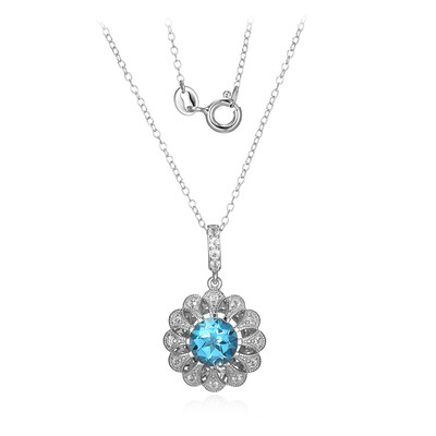 Swiss Blue Topaz Silver Necklace