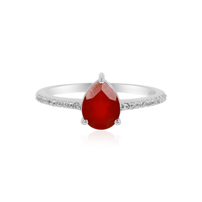 Red Onyx Silver Ring