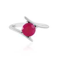 Raspberry Chalcedony Silver Ring