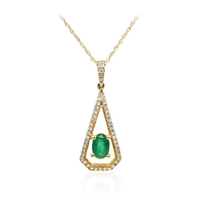 14K AAA Zambian Emerald Gold Necklace (CIRARI)