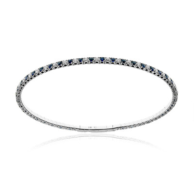 14K Ceylon Blue Sapphire Gold Bangle (CIRARI)