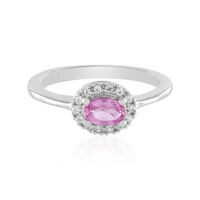 Unheated Ceylon Pink Sapphire Silver Ring