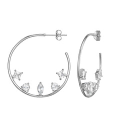 White Topaz Silver Earrings