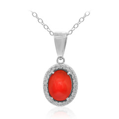 Red Ethiopian Opal Silver Necklace