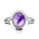 Chevron Amethyst Silver Ring