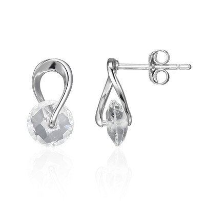 White Topaz Silver Earrings