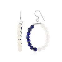 Rainbow Moonstone Silver Earrings