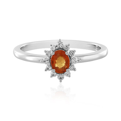 Padparadscha Sapphire Silver Ring