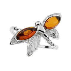 Baltic Amber Silver Ring