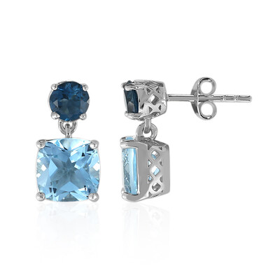 Sky Blue Topaz Silver Earrings