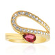 Rubellite Silver Ring