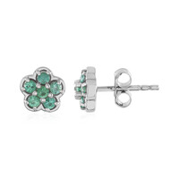 Russian Emerald Silver Earrings