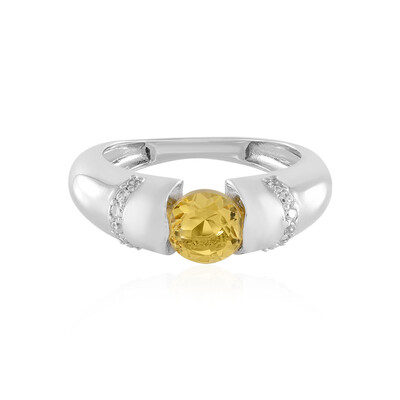 Yellow Beryl Silver Ring