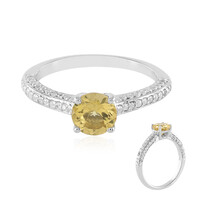 Yellow Beryl Silver Ring