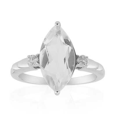 White Topaz Silver Ring