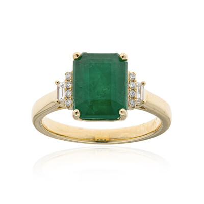 14K AAA Zambian Emerald Gold Ring (CIRARI)