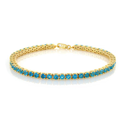 Neon Blue Apatite Silver Bracelet