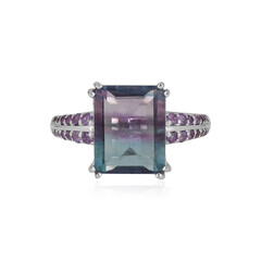 Bi Colour Fluorite Silver Ring