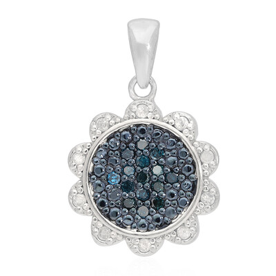 PK Blue Diamond Silver Pendant