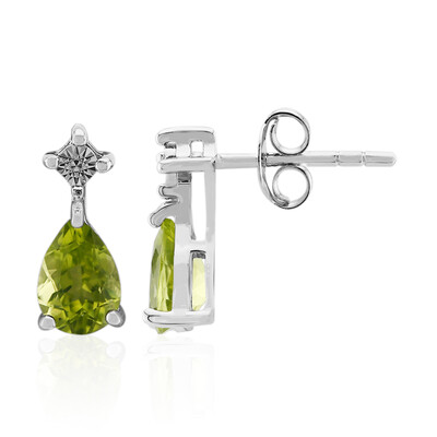 Burmese Peridot Silver Earrings