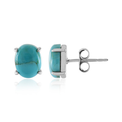 Kingman Blue Mojave Turquoise Silver Earrings