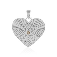 I3 Champagne Diamond Silver Pendant