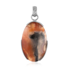 Java Plume Carnelian Silver Pendant (Bali Barong)