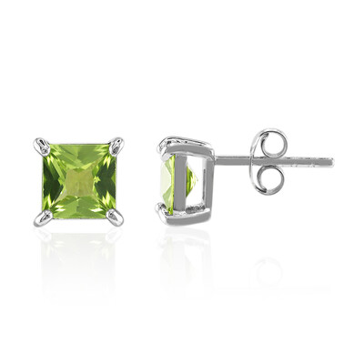 Burmese Peridot Silver Earrings