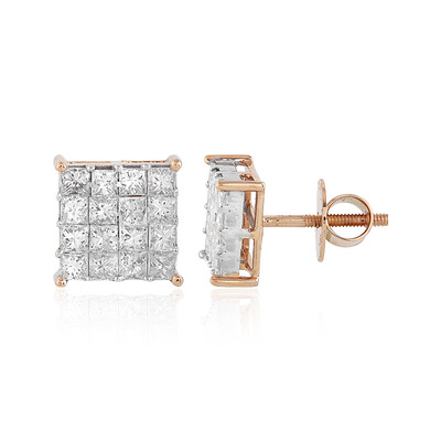 18K SI1 (H) Diamond Gold Earrings