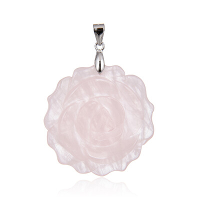 Rose Quartz Silver Pendant