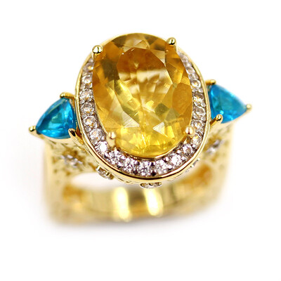 Yellow Fluorite Silver Ring (Dallas Prince Designs)