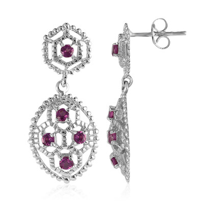 Rhodolite Silver Earrings