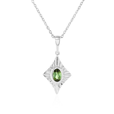 Brazilian Green Tourmaline Silver Necklace