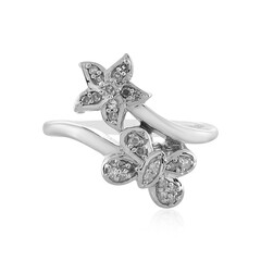 I2 (I) Diamond Silver Ring