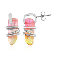 Bi Colour Quartz Silver Earrings