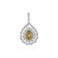 Yellow Zircon Silver Pendant