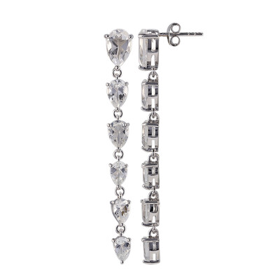 White Topaz Silver Earrings