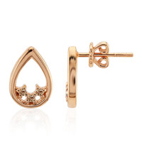 9K SI1 Argyle Rose De France Diamond Gold Earrings