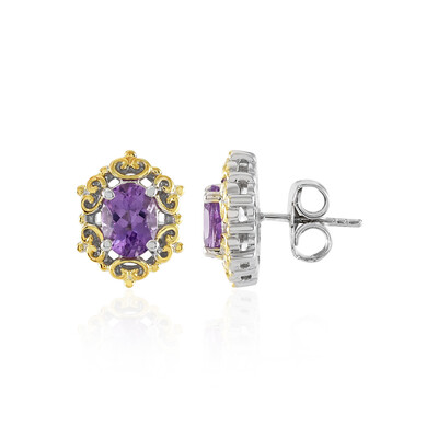 Rose de France Amethyst Silver Earrings (Dallas Prince Designs)